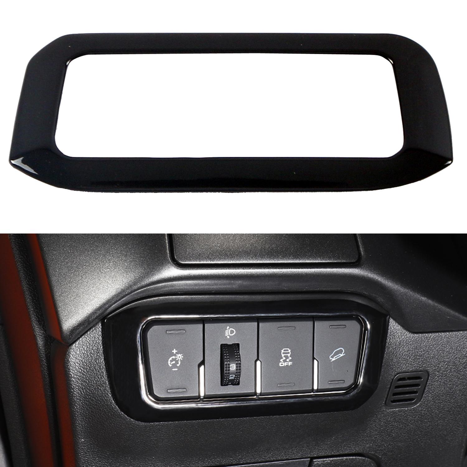 For Gwm Wey Tank 300 Tank300    2024 Car Accessories Abs Plastic Interior Headlight Adjustment Adorn 1pc Glossy Black