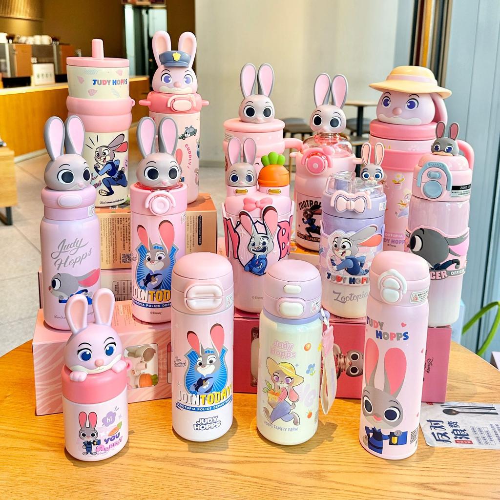 Zootopia Large-capacity Insulated Water Bottle, Outdoor Water Cup, Suitable for Students, Children and Car Use.