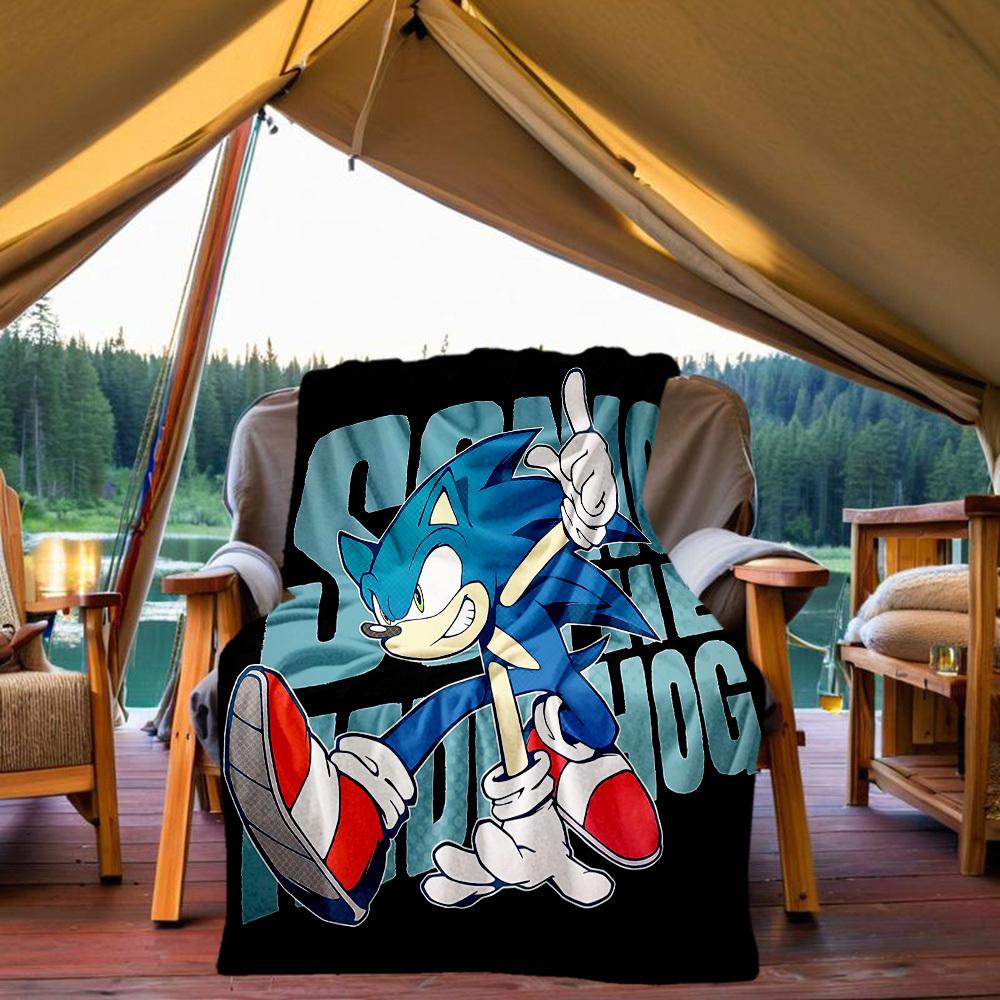 

Sonic Hedgehog Outdoor Flannel Throw Blanket - HD Printed Lightweight Soft Warm All-Season Blanket for Sofa, Bed, Travel, Camping 1203011 80x120cm(31x47inch)