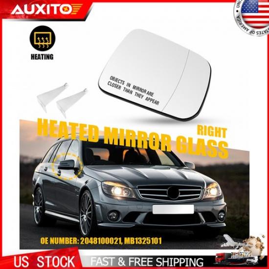 Right Passenger Side Heated Mirror Glass RearView Fit Mercedes C Class 2008-2011