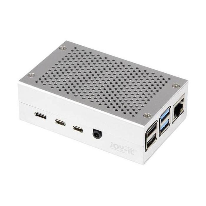 Boîtier Pour Ordinateur Monocarte Joy-it Rb-alucasep4+01 Convient Pour: Raspberry Pi® 4 B Argent