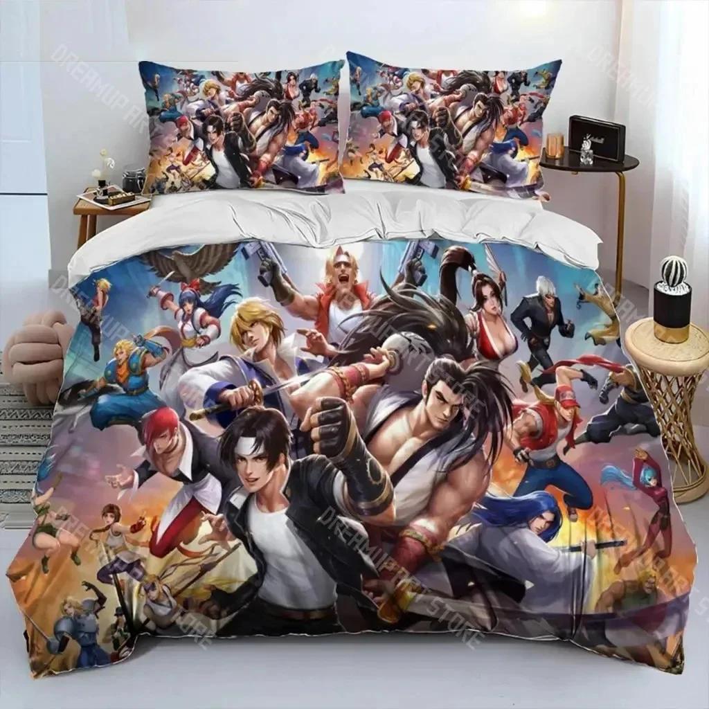 3D Print King Of Fighters Retro Bedding Set Boys Girls Twin Queen Size Duvet Cover Pillowcase Bed Kids Adult Home Textileextile