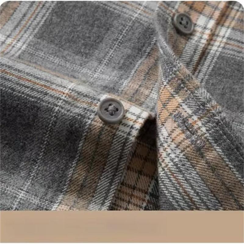 Baumwolle Herren Flanellhemd Kariert Freizeit Langarm Mehrfarbig Hohe Qualität Herbst Winter Retro Hemden Große Größe 6XL