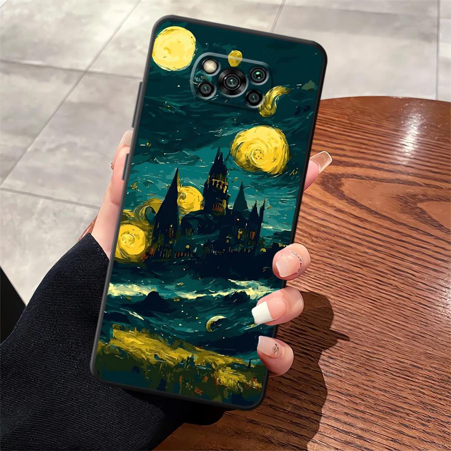 

Case for Xiaomi Poco F8 C71 M3 M4 M7 C61 C75 M5 C50 F1 F3 X3 X4 X5 X7 Pro Funda Phone Cover Cartoon Castle Art Poco X4 Pro 5G