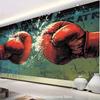 Red Boxing Gloves Collision Sports Wall Tapestry Gym Motivation Poster Vintage Grunge Background Cloth Fitness Room Decormancave