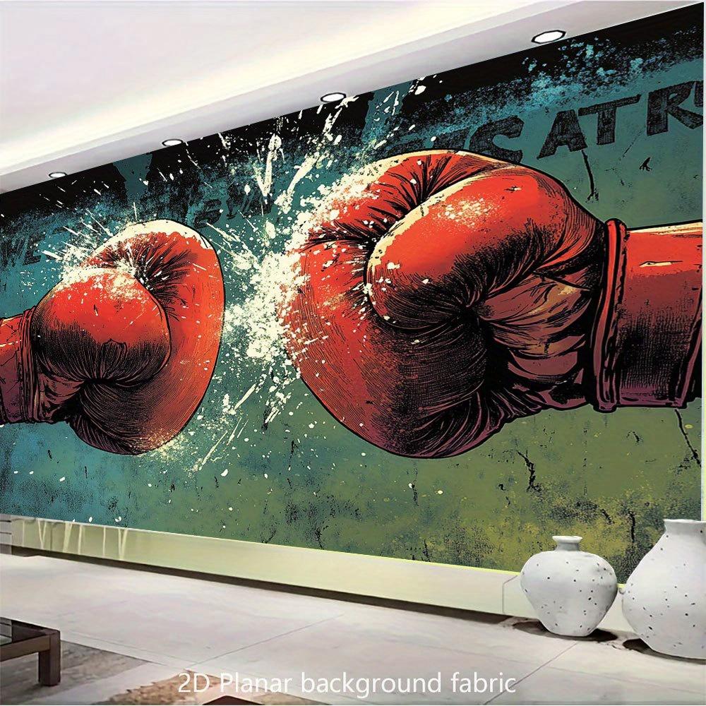 Red Boxing Gloves Collision Sports Wall Tapestry Gym Motivation Poster Vintage Grunge Background Cloth Fitness Room Decormancave
