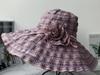 Ht1676  New Fashion Women Hat Korea Style Flower Packable Large Wide Brim Hat Anti-Uv Adjustable Ladies Floppy Beach Sun Hat