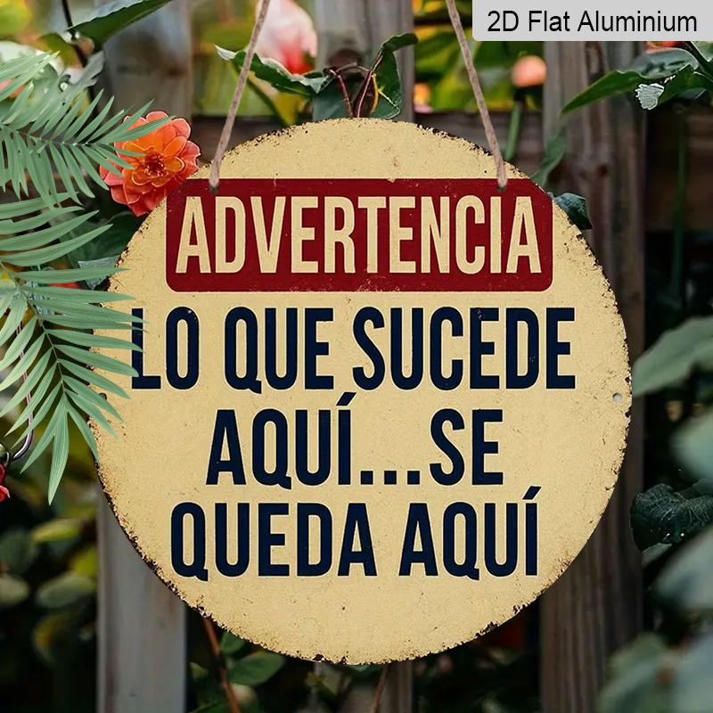 

2D Flat 1pc Aluminum Decorative Piece with a Retro Spanish Warning Sign Theme 7.87 inches × 7.87 inches Perfect for decorating bars, kitchens, cafes 1pc