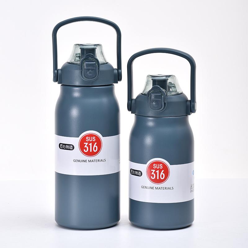 316 stainless steel handle insulated cup outdoor large capacity sports water bottle portable bouncing cover space kettle