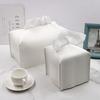 Leather Tissue Box Cover Square, Beautiful PU Leather Tissue Box Holder Decoration for Bathroom, Home Office, Living Room