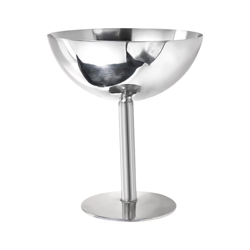 Stainless Steel High-Footed Ice Cream and Dessert Cup for Western Tableware and Afternoon Tea