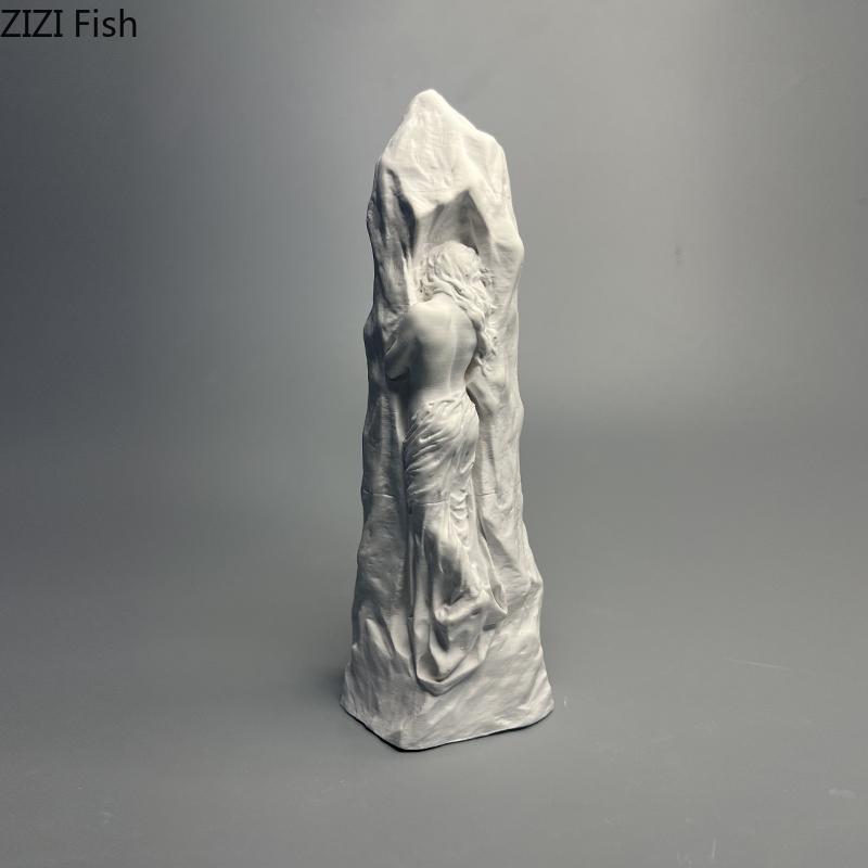 Minimalism Woman Plaster Statue Desk Decoration Creative Figures Artwork Ornaments Characters Sculpture Room Aesthetic Decor