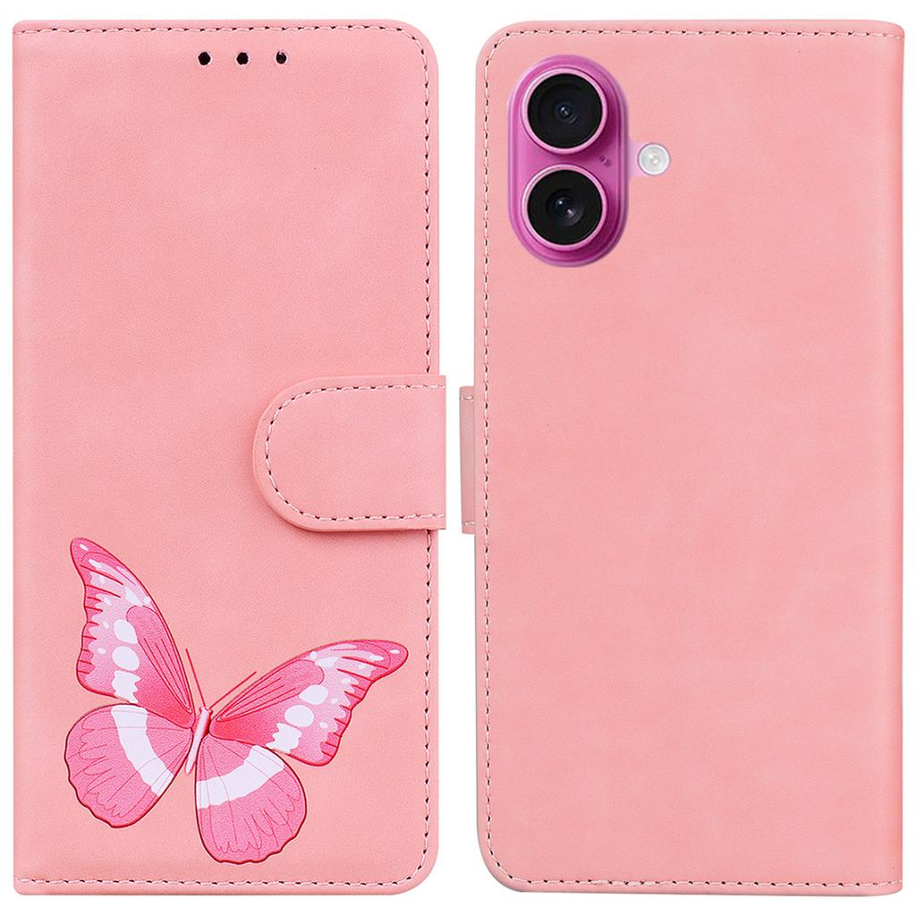 For iPhone 17 Stand Case PU Leather Phone Cover Butterfly Printed