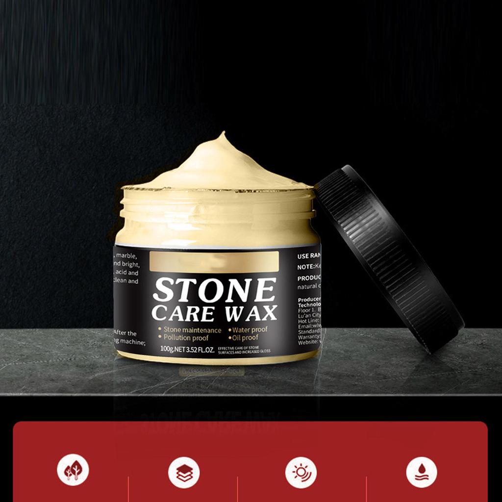 100g Marmorpolitur Pastenwachs, Stein Restaurierung Glanz Auffrischer für Quarzfliesenboden, Haushaltsmöbel Küchenpflege