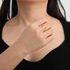 Teamer Cute Sausage Dog Adjustable Stainless Steel Ring Gold Color Lovely Animal Open Finger Ring for Women Couple Jewelry Gifts