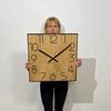 Wooden wall clock Wood Square 50cm