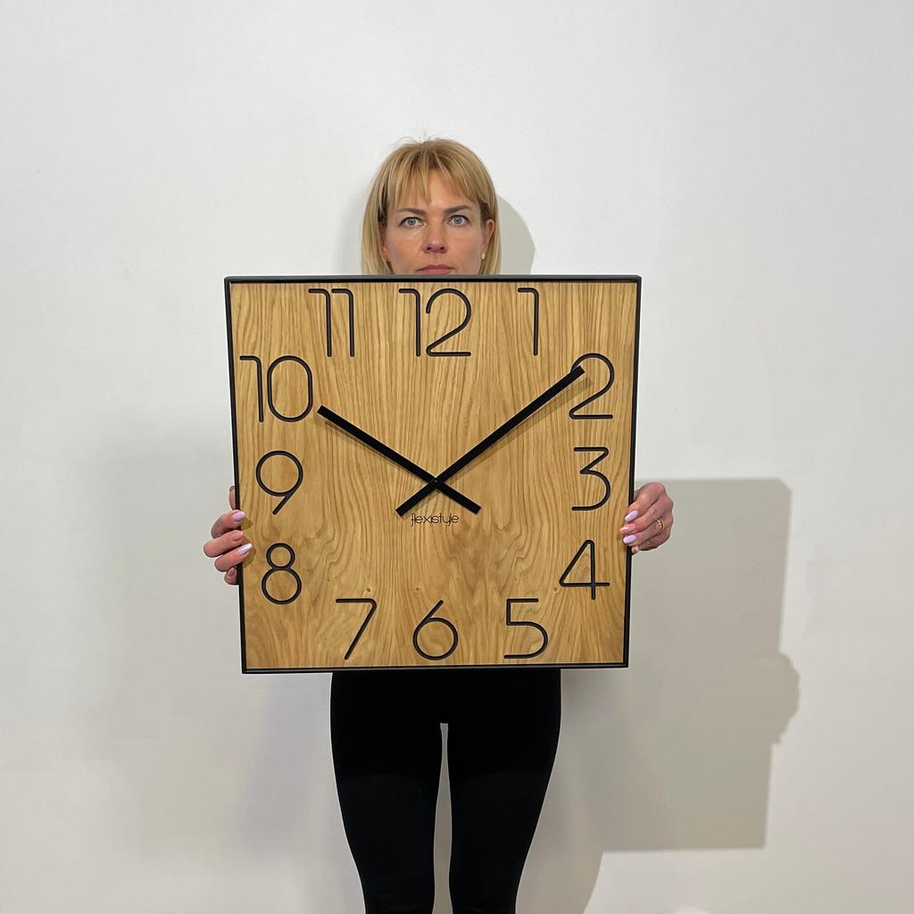 Wooden wall clock Wood Square 50cm