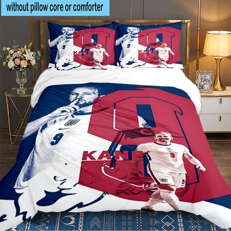 3PCS Football Player Kane  Bedding set,Ideal for1pc Duvet Cover And 2pcs Pillowcases Perfect for Christmas gift,Ideal for Bedroom, Dormitory