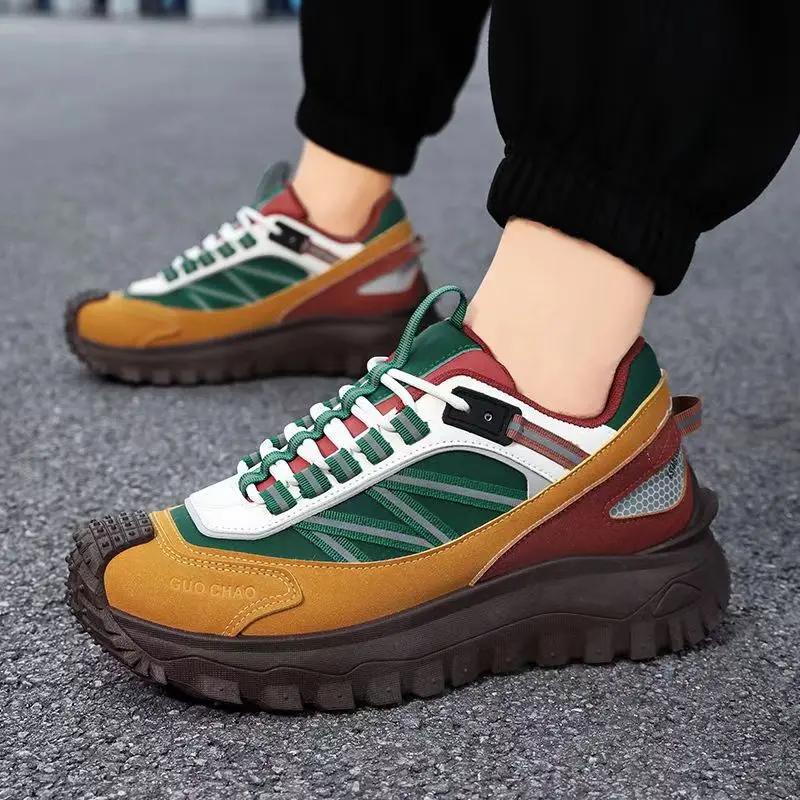 Mode Neue High-End Herrenschuhe Modetrend Vielseitige Freizeitschuhe Dicksohlige Erhöhte Abriebfeste Lauf-Sportschuhe Sneaker