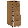Rollcontainer Honigbraun 34 x 39 x 93,5 cm Massivholz Kiefer