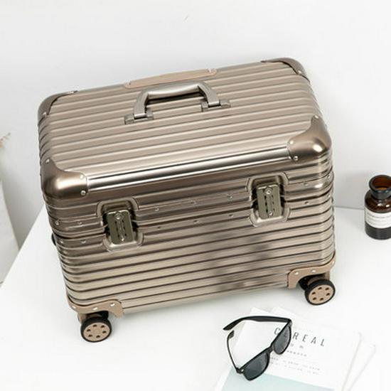 Customizable Aluminum-Magnesium Alloy Travel Trolley Case with Universal Wheels for Men and Women