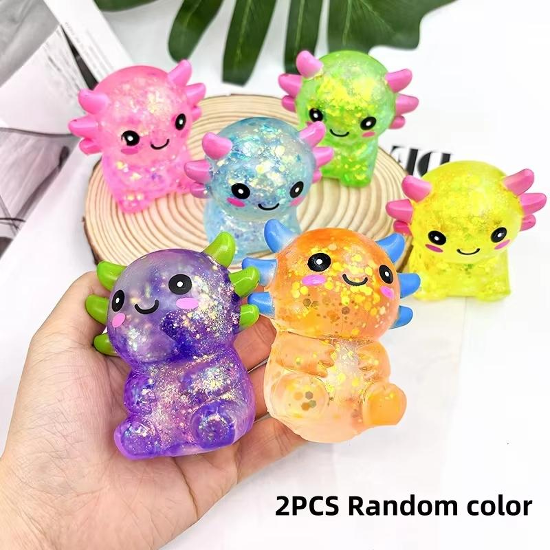 Axolotl Stress Balls Squishy Sensory Fidget Toys Cute Animal Squeeze Malt Sugar Ball Stress Relief for Birthday Gift
