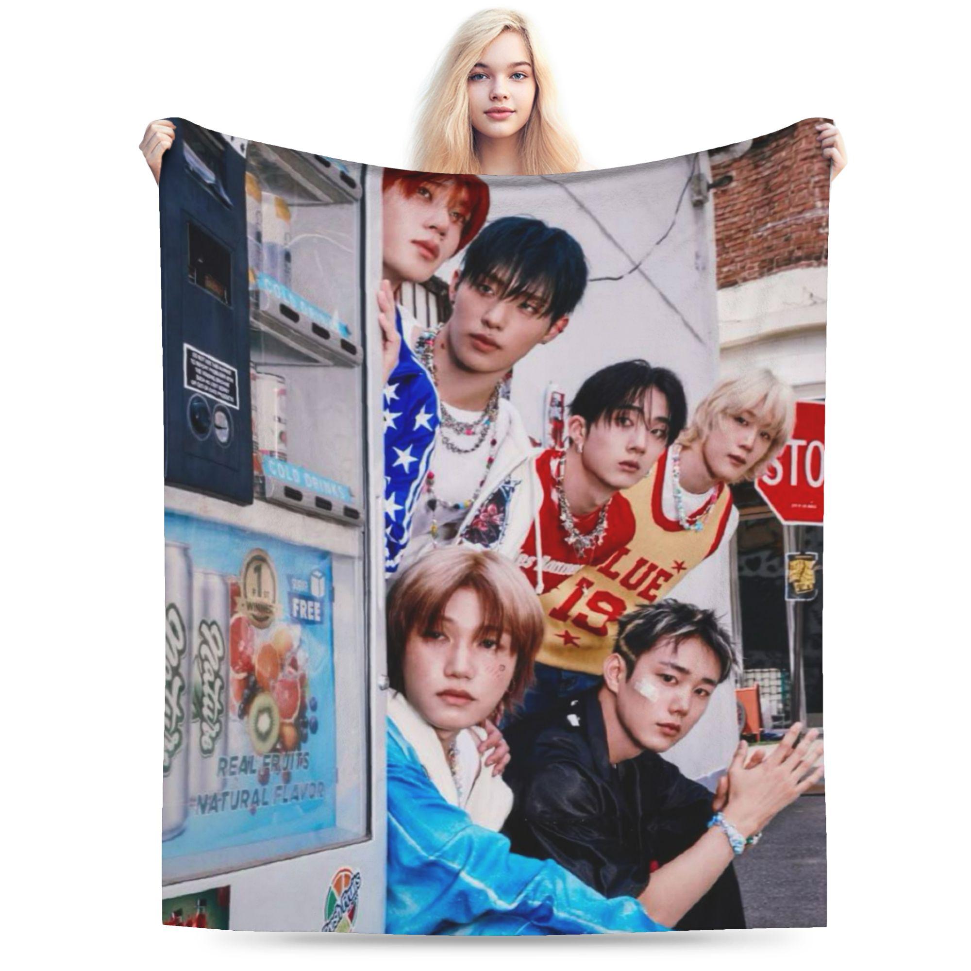 DUH! P1Harmony Kpop Music Album Blankets Lightweight Thin Flannel Comfortable Gift Throw Blankets Bedspreads 30x40in