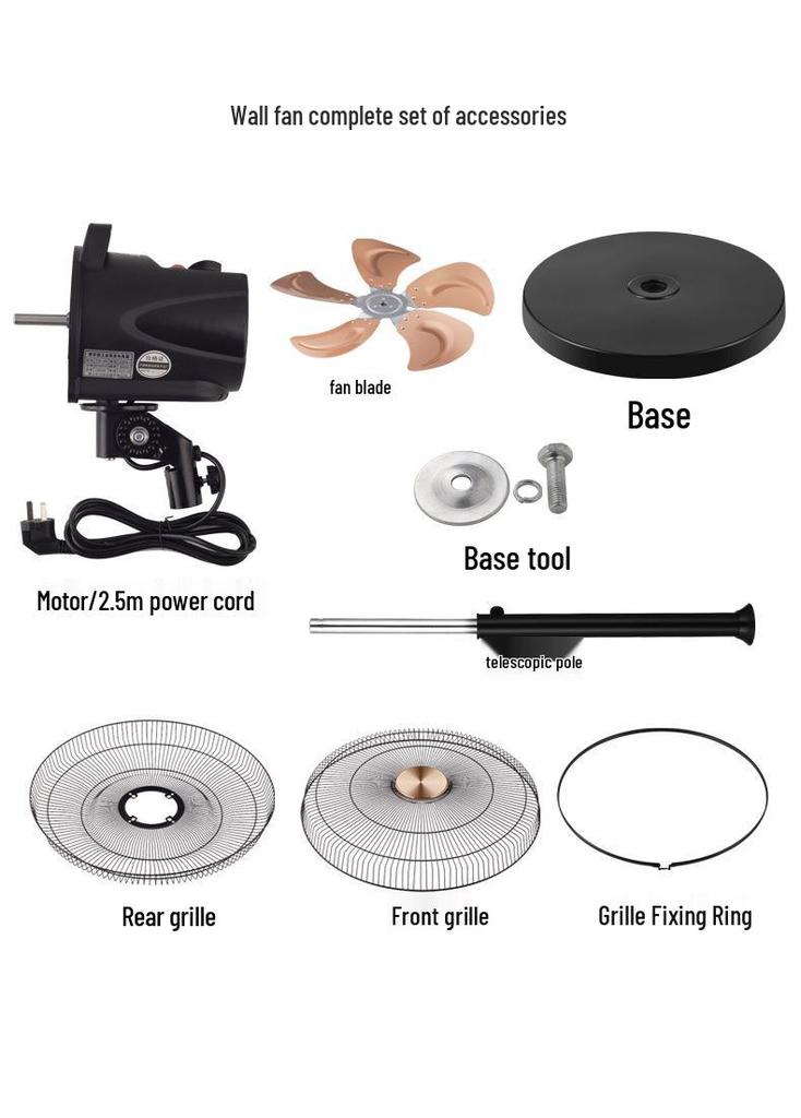 18-Inch Commercial Floor Fan, Five-Speed, Strong Wind, Silent Operation, High Power, Oscillating Electric Fan for Household Use