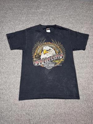 Harley-Davidson Sturgis Shirt Mens Small Black Eagle Rally Hill City 2011 Tee