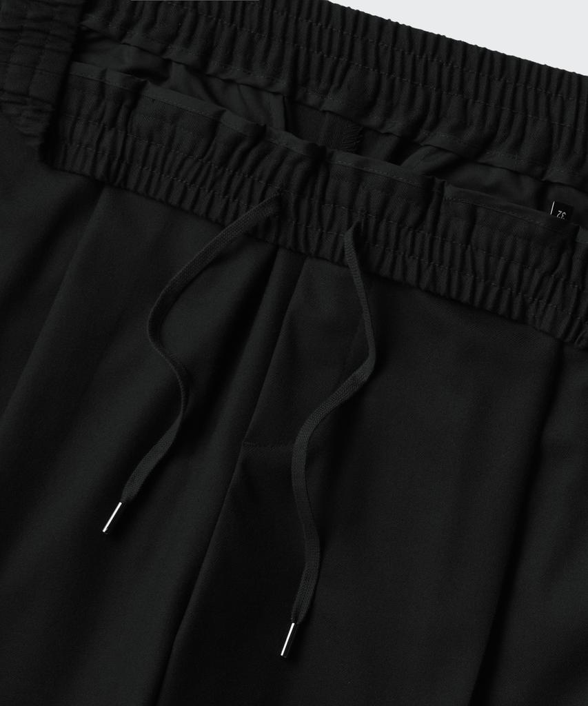 Musinsa Standard Brushed One-Pleat Wide Banded Slacks [Black]