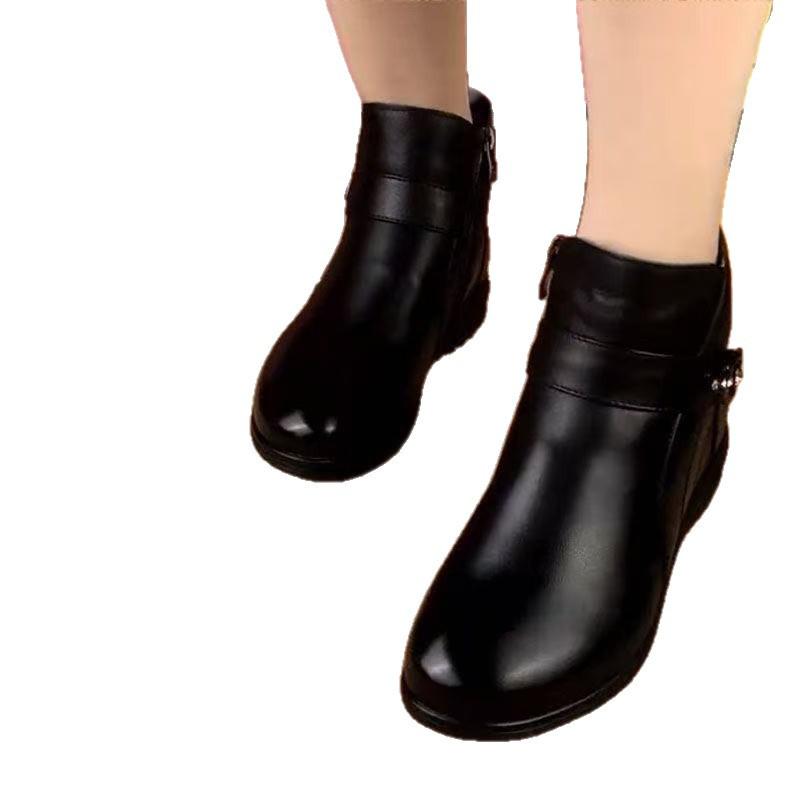 New Versatile Platform Short Boots Trendy Small Spring and Autumn Single Boots Soft Leather Flat Bottom Martin Boots Women