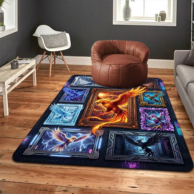 Phoenix Variations Art Pattern Rug Floor Mat for Living Room or Bedroom Soft and Comfortable Carpet a Gift for Birthday and Holiday.