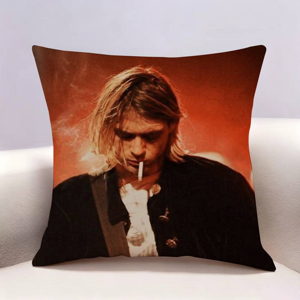 NNirvana Band Kurt Cobain Doublesided print Pillow Case for Sofa Living Room Home office Decor Protective Cover