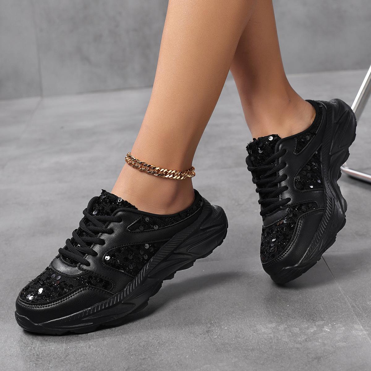 

Большой размер новая женская обувь повседневная спортивная обувь женская корейская версия модная обувь плоские полушлепанцы 41