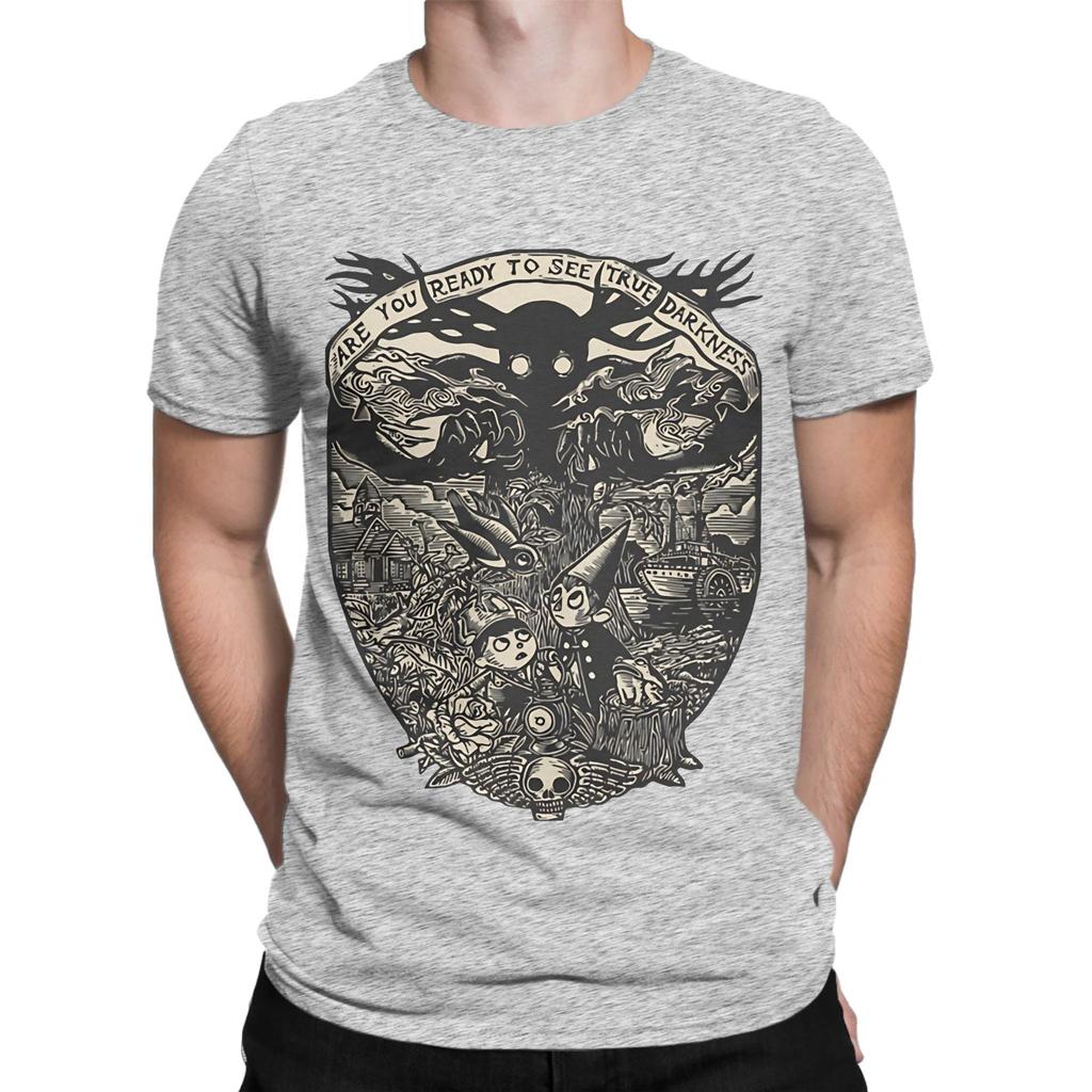 OPar-dessus le mur du jardin noir Drôle 100% Coton T-shirt oPar-dessus le mur Tops T-shirts Pour Unisexe