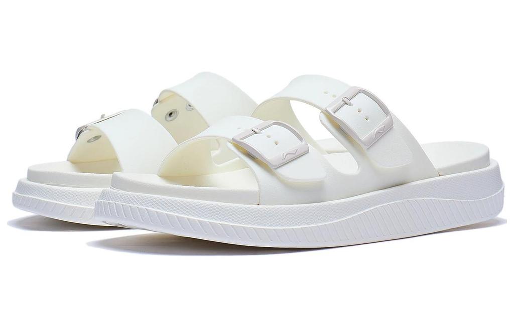 Women's Slippers Li-Ning Li Ning Clap Soft And Comfortable EVA Quiet Slide Slippers Women's White