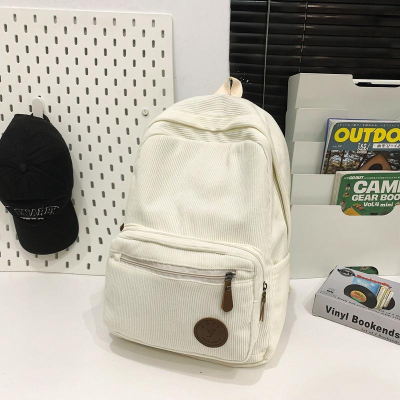 Schoolbag Lazy wind schoolbag female Korean version washed canvas high school college student junior high school student Japanese large capacity ins