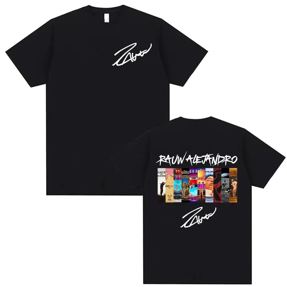 Camiseta Gráfica de Álbum del Cantante Rauw Alejandro Ropa para Hombre Moda Hip Hop Camisetas de Música Pop Clásica Camiseta Oversize Unisex