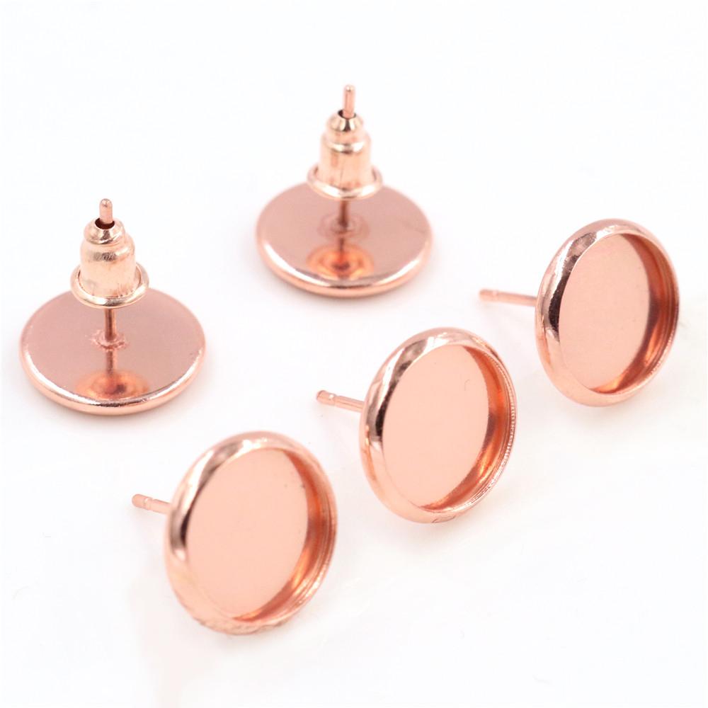 High Quality Copper Material 6mm 8mm 10mm 12mm Earring Studs,Earrings Blank/Base,Fit 6-14mm Cabochons,earring setting
