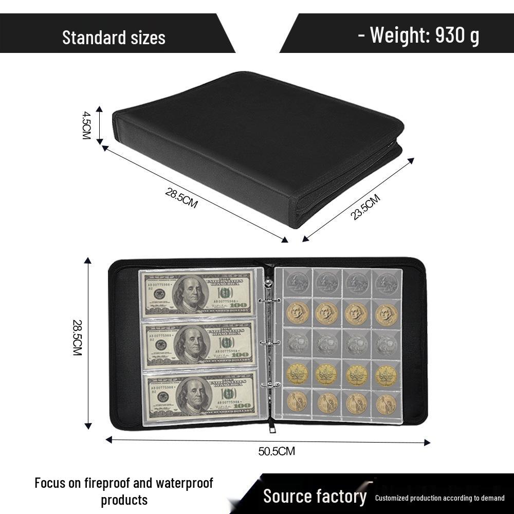 Fireproof Zodiac Coin and Banknote Collection Album