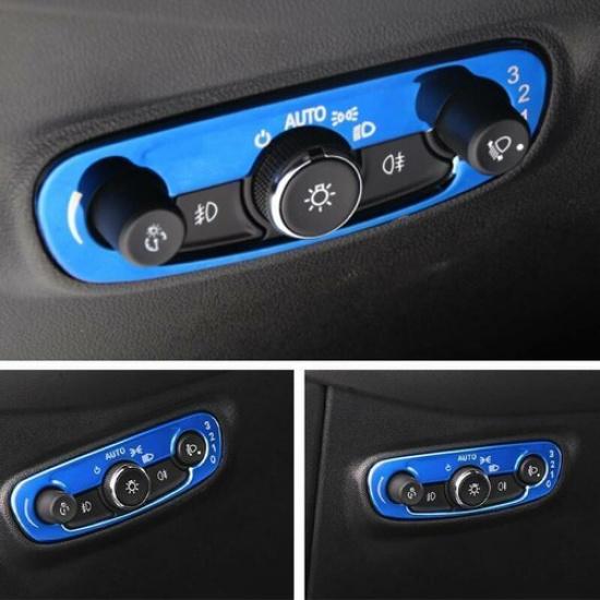 For Chevrolet Equinox 2018-22 Blue Titanium Headlight Switch Control Frame Trim