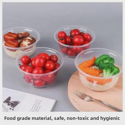 Round Disposable Plastic Bowl with Lid for Fresh-Keeping