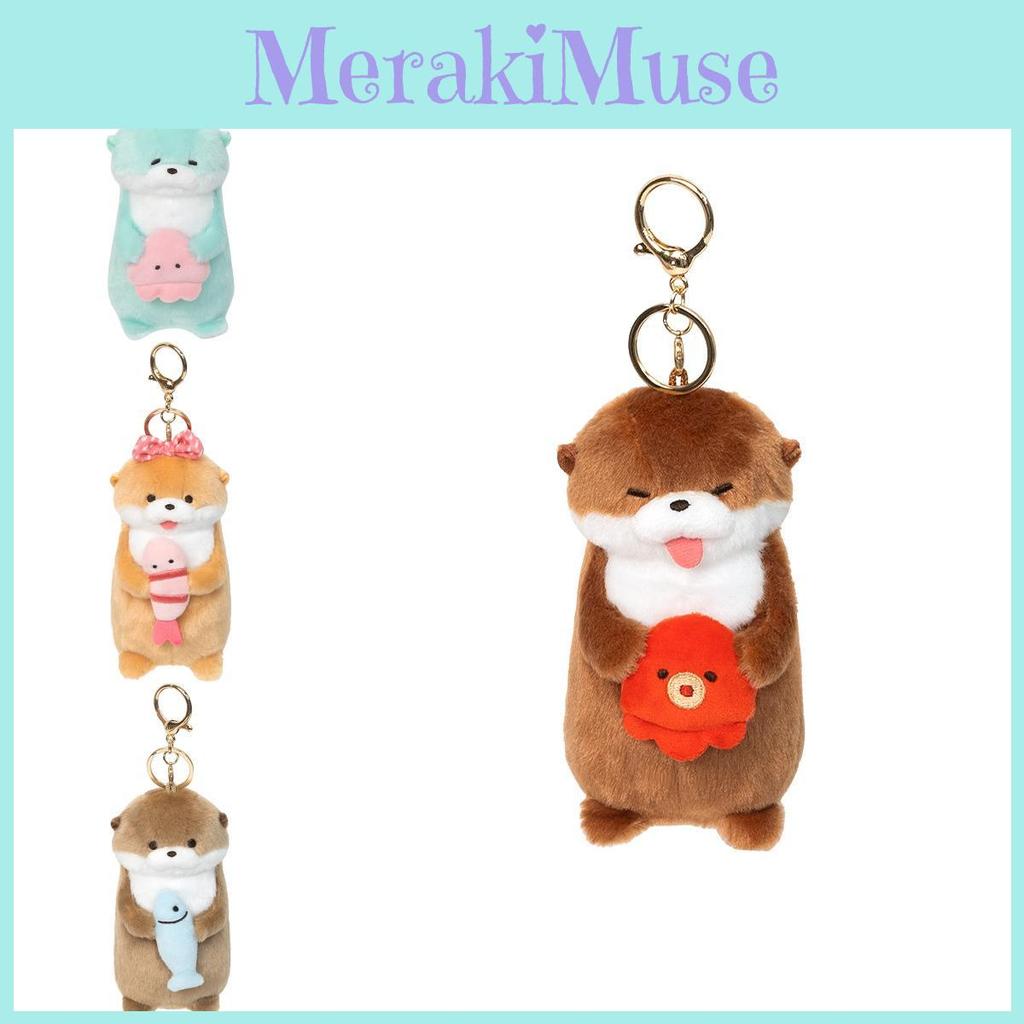 Holding Otter Little Fish Shrimp Octopus Standing Posture Cartoon Keychain Doll