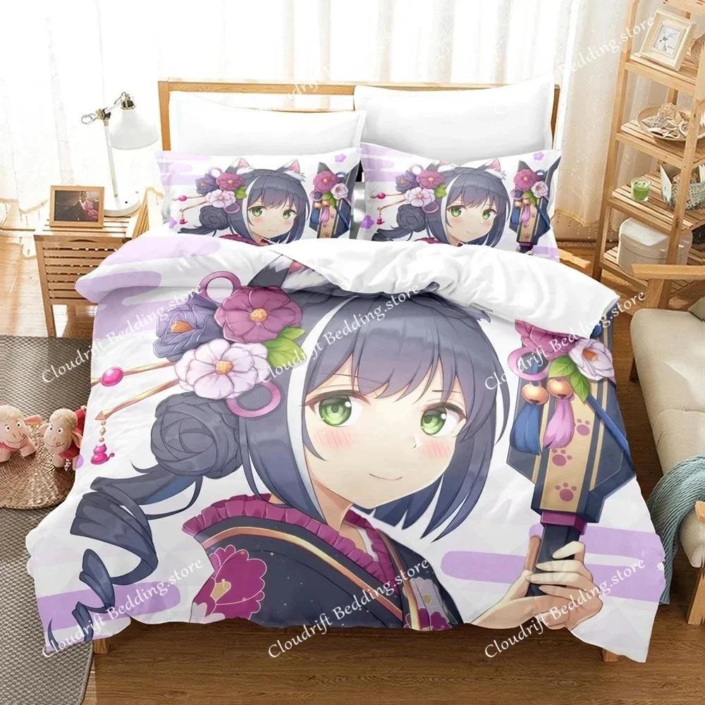 Anime Princess Connect! Re Dive Bedding Set Boys Girls Twin Queen Size Duvet Cover Pillowcase Bed Kids Adult Home Textileextile0