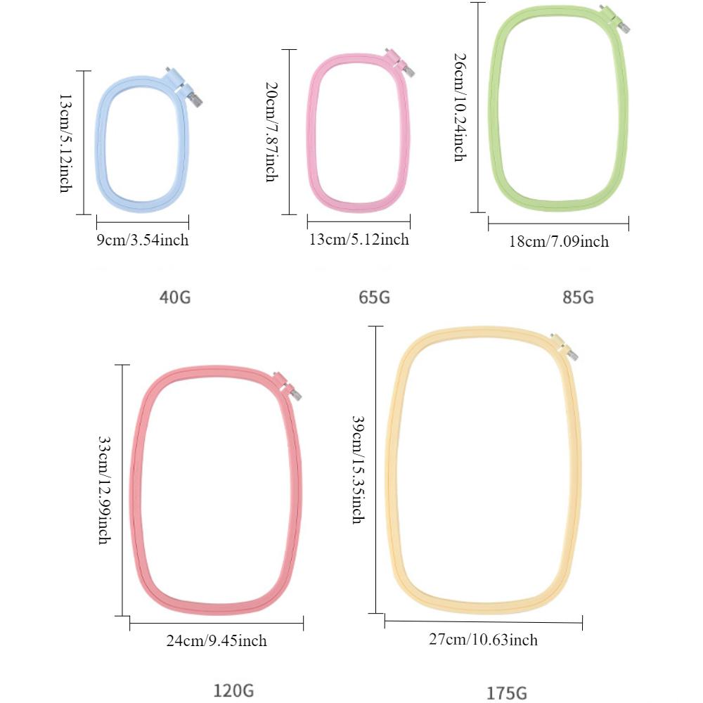 Multi-Size Plastic DIY Embroidery Hoops Square Shape Cross Stitch Hoops Frame Ring Household Craft Embroidery Set Sewing Accesso