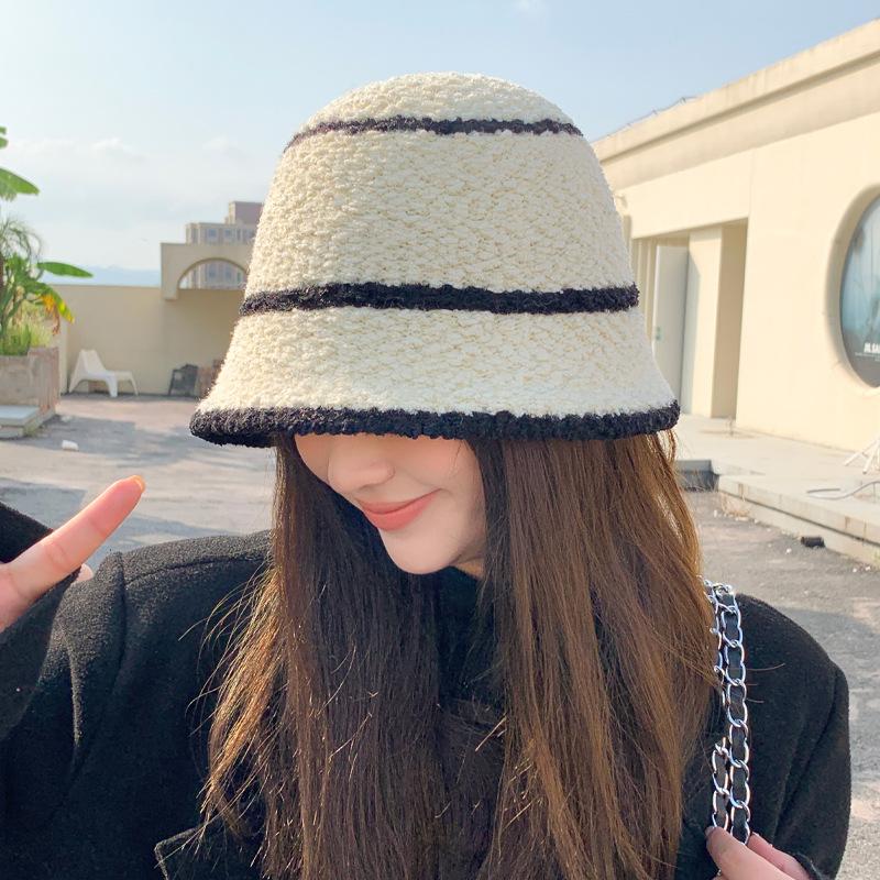 

Плюшевая шляпа женская осенне-зимняя теплая для лица шляпа-ведро из искусственной овечьей шерсти шляпа-ведро зимняя теплая шляпа-тазик One Size