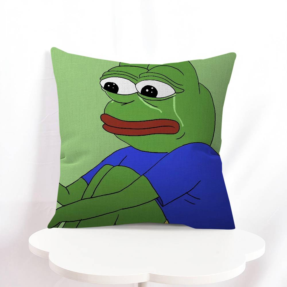P-Pepe The F-Frog Funny Cartoon Office Cushion Pillowcase Car Cushion Cover45X45CM Lumbar Pillowcase Sofa Pillowcover