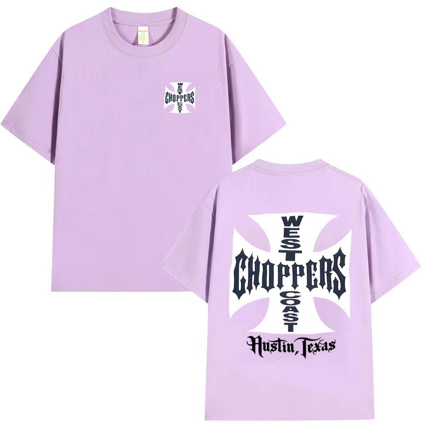 West Coast Choppers Pop Grafické Tričko Letní Vysoce Kvalitní Tričko Pánské Bavlněné Ležérní Krátký Rukáv Kulatý Výstřih Y2K Tričko Streetwear