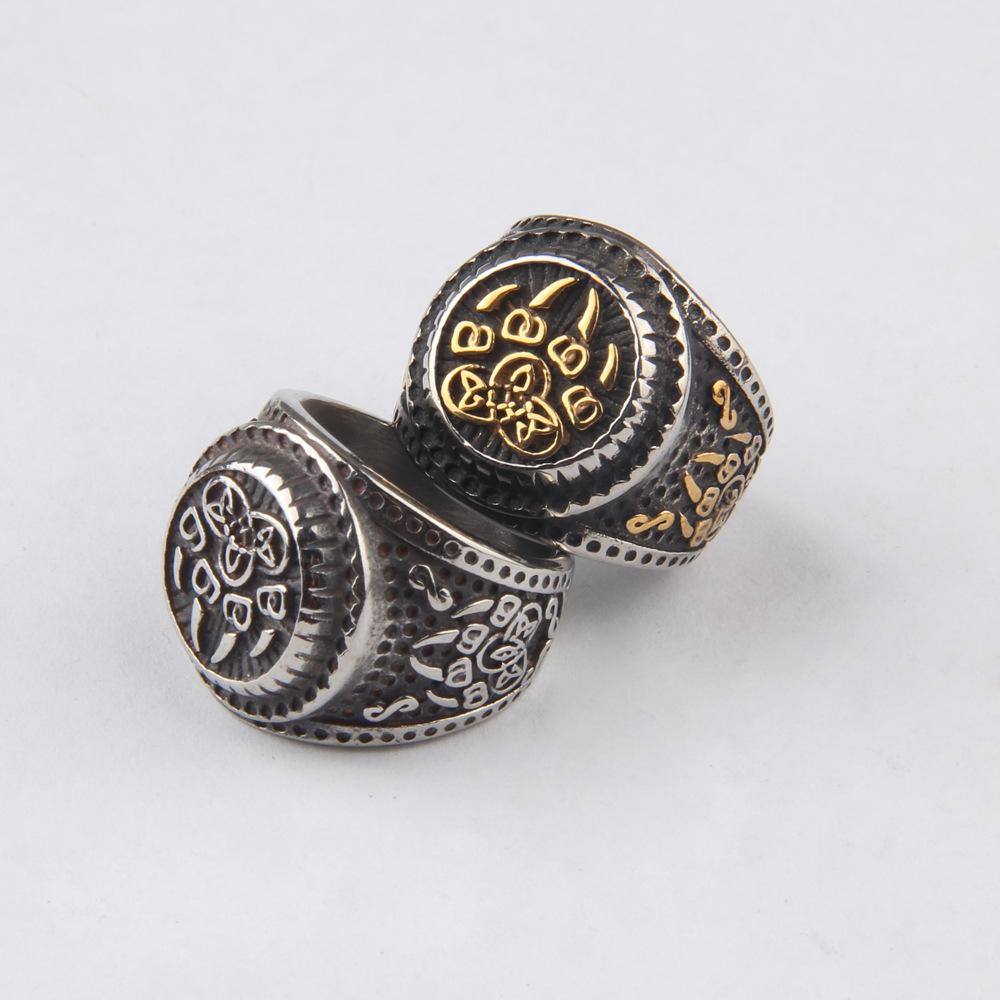 Anello con zampa d'orso con nodo celtico in acciaio inossidabile, anello con spirito dell'orso vichingo Berserker, gioielli di protezione pagana norrena per uomo e donna
