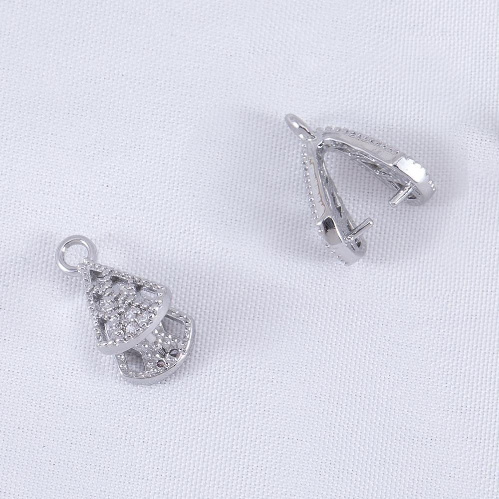 2Pcs 4Pcs 18K Gold Color Plated Zircon Pendant Pinch Clip Bails with Solder-On Pendant Bail For DIY Jewelry Making Accessories